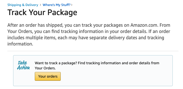 e-commerce Amazon Track Your Package 