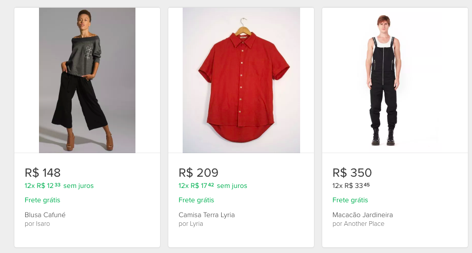 Brazil Mercado Livre top selling clothing items 