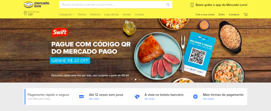 Brazil Mercado Livre e-commerce home page 